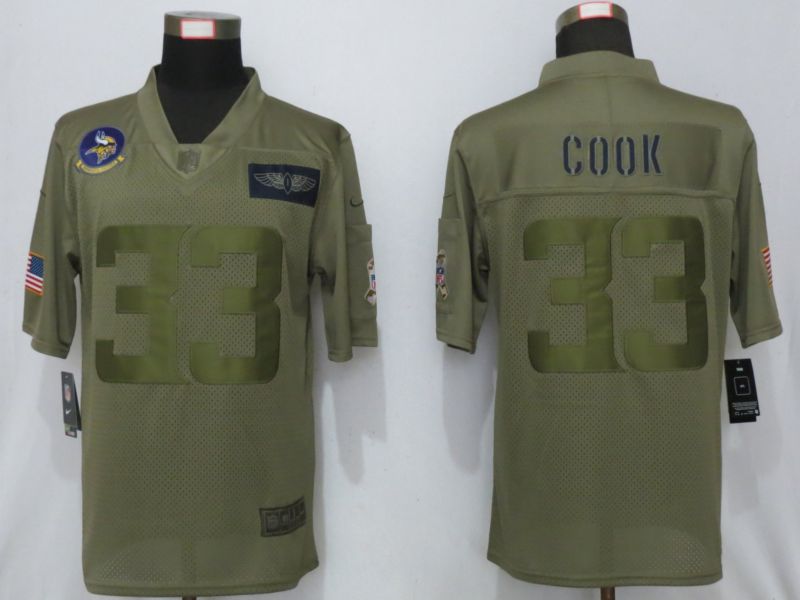 Men Minnesota Vikings #33 Cook Nike Camo 2019 Salute to Service Limited NFL Jerseys